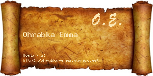 Ohrabka Emma névjegykártya